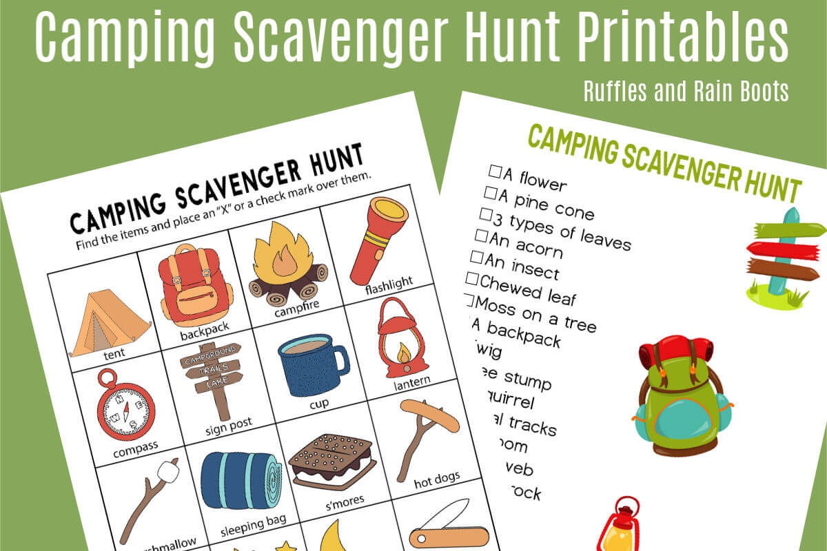 Camping Scavenger Hunt - Printables For Two Age Groups! - Free Printable Camping Games