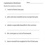 Capitalization Worksheets | Capitalization Practice Worksheet   Free   Free Printable Grammar Worksheets For Highschool Students