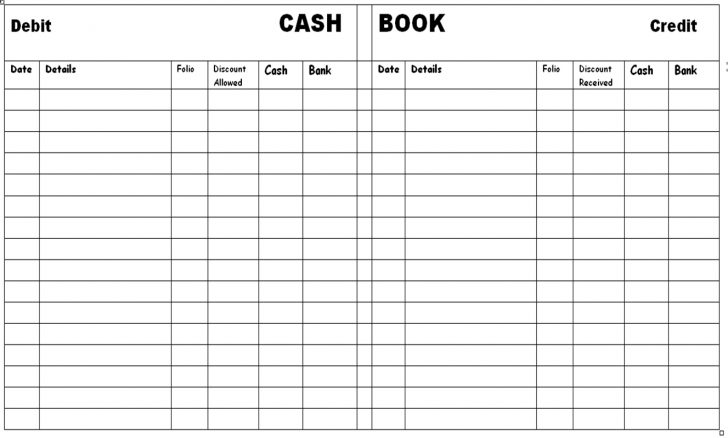 Free Cash Book Template Printable