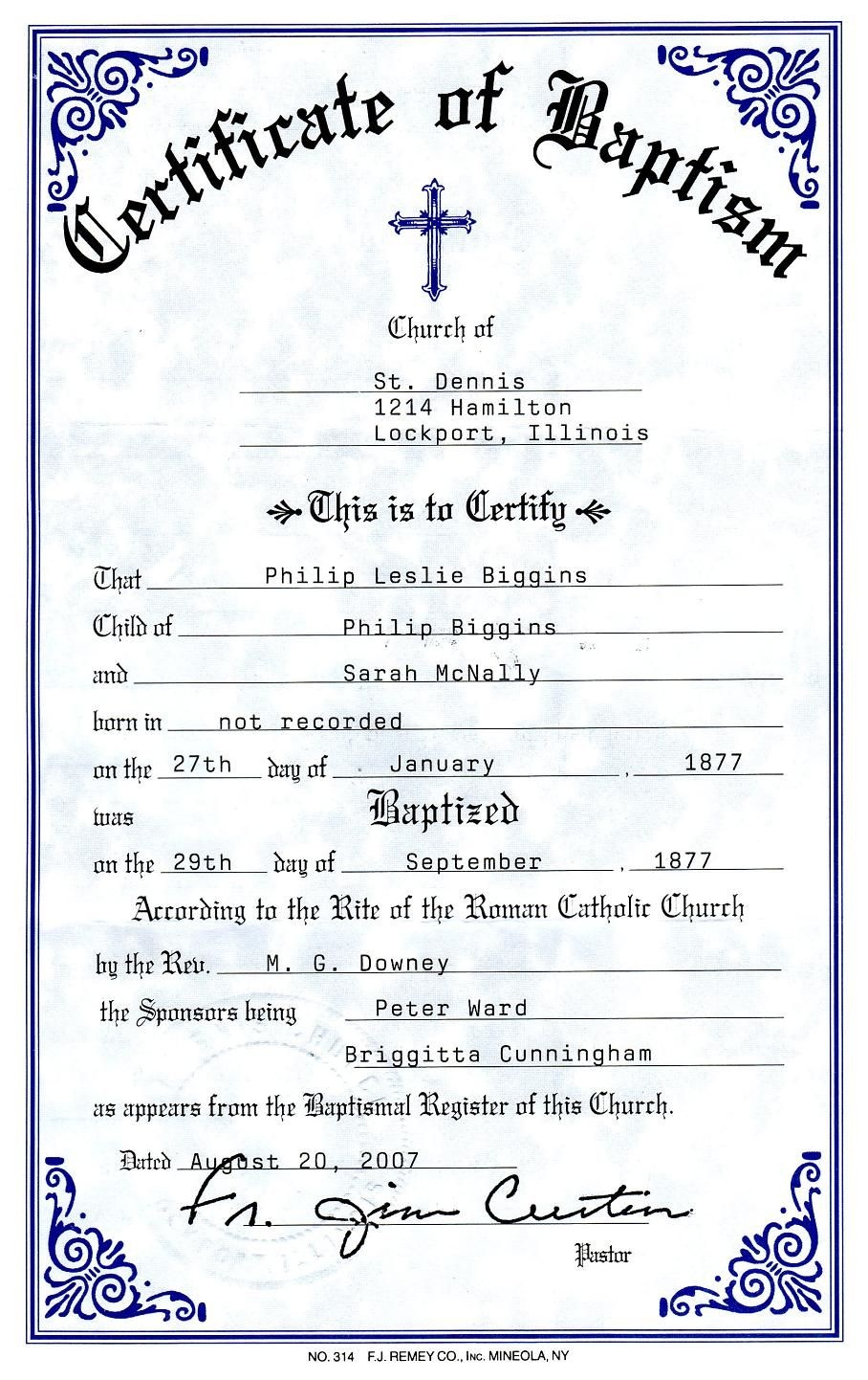 Catholic Baptism Certificate - Yahoo Image Search Results | Free - Free Printable Baptism Certificate