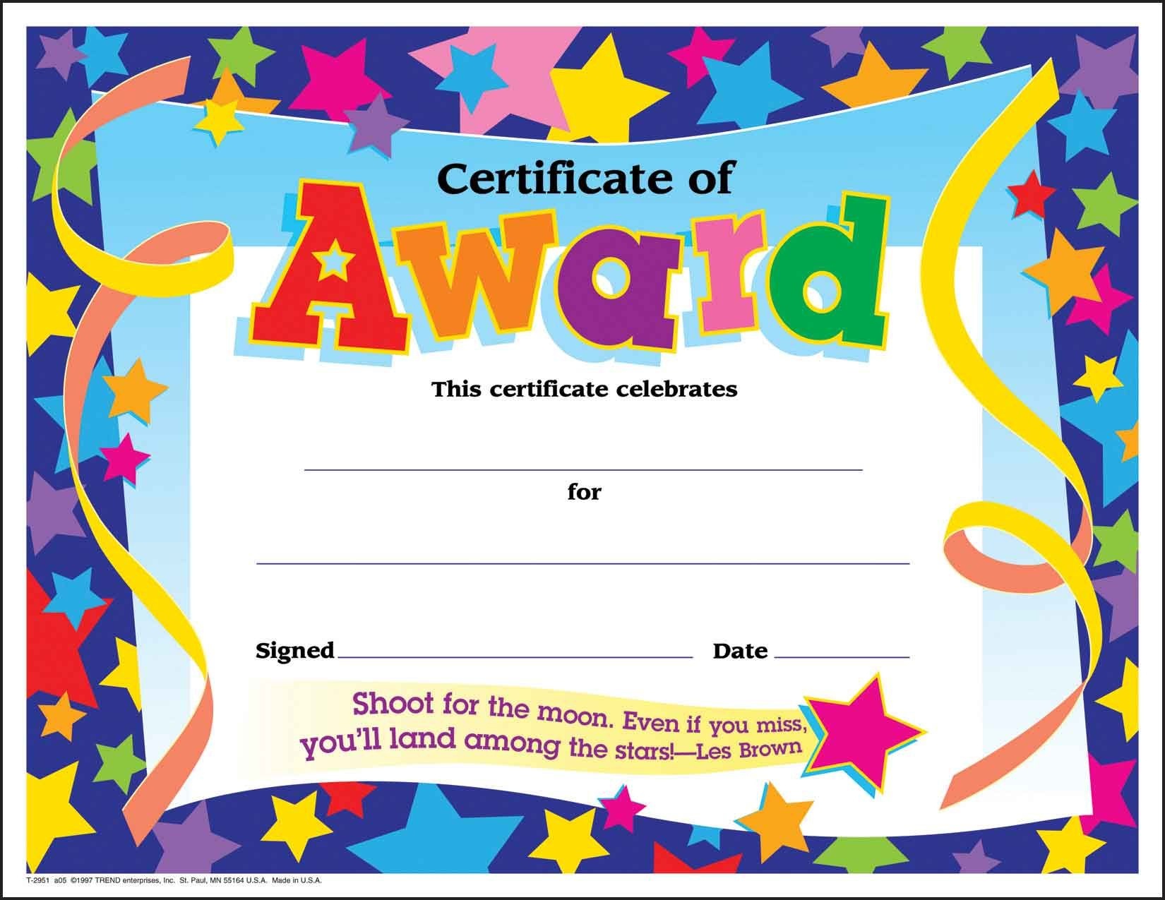 Certificate Template For Kids Free Certificate Templates - Free Printable Certificates And Awards
