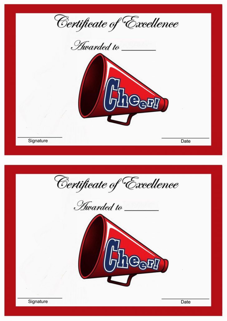 Free Printable Cheerleading Certificates