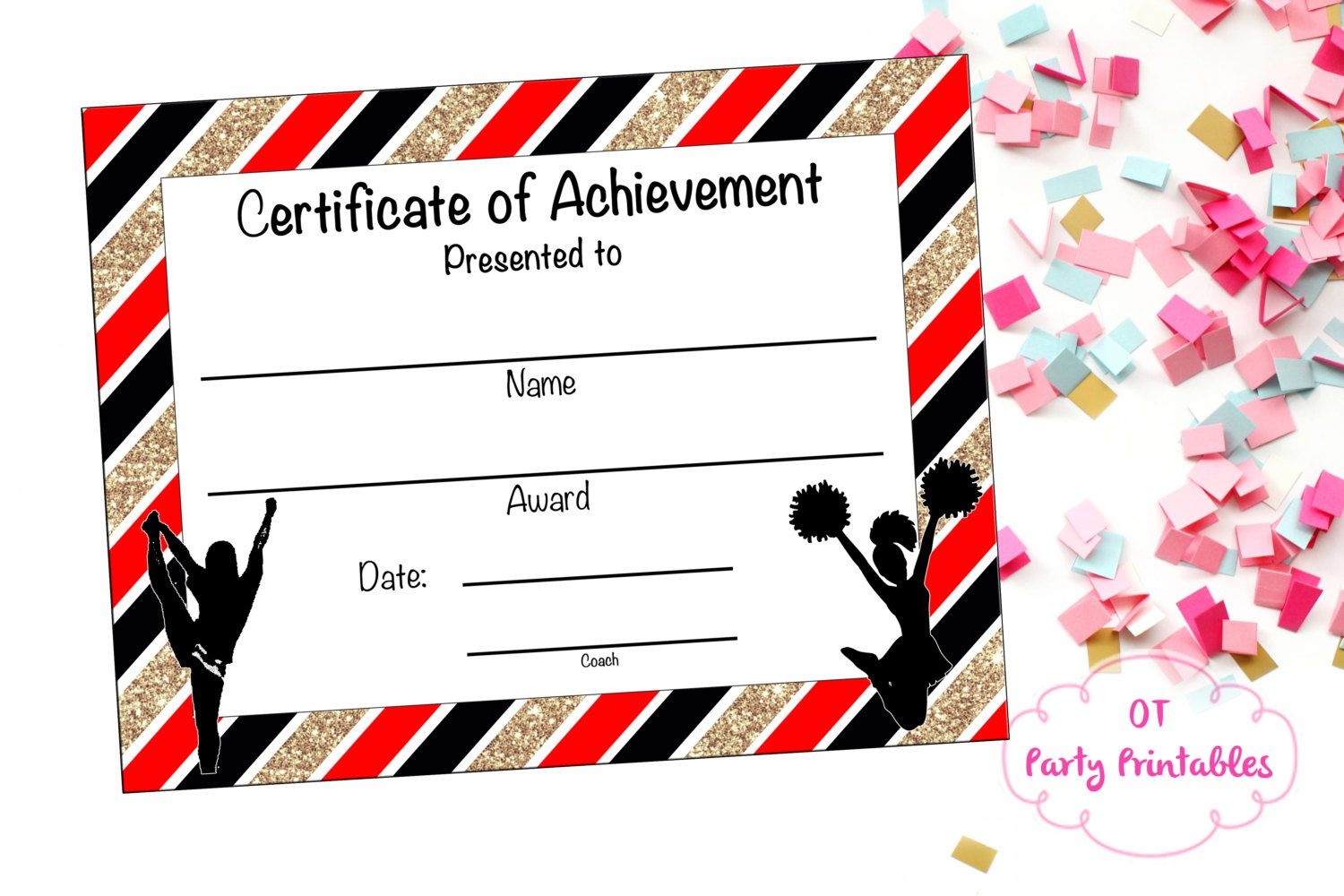 Cheerleading Certificate Cheerleading Awardotpartyprintables - Free Printable Cheerleading Certificates