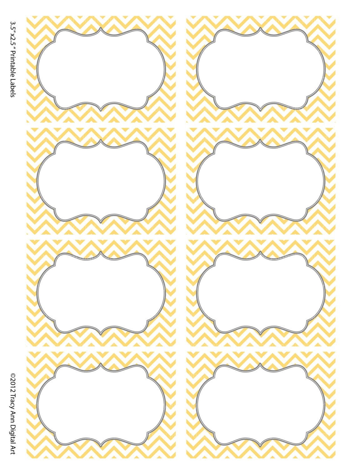 Chevron Labels Print Your Own Labels Yellow And Grey | Printables - Free Printable Chevron Labels