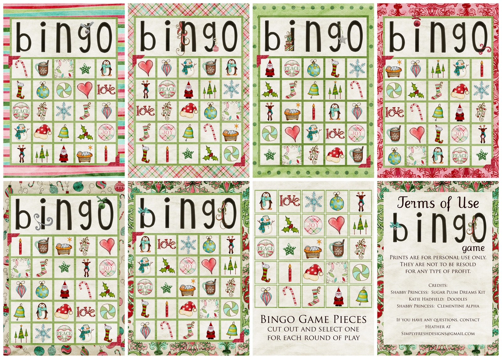 Christmas Bingo Game - Simply Fresh Designs - Christmas Bingo Game Printable Free