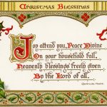 Christmas Blessings ~ Free Vintage Postcard Graphic   Old Design   Free Printable Christian Christmas Greeting Cards