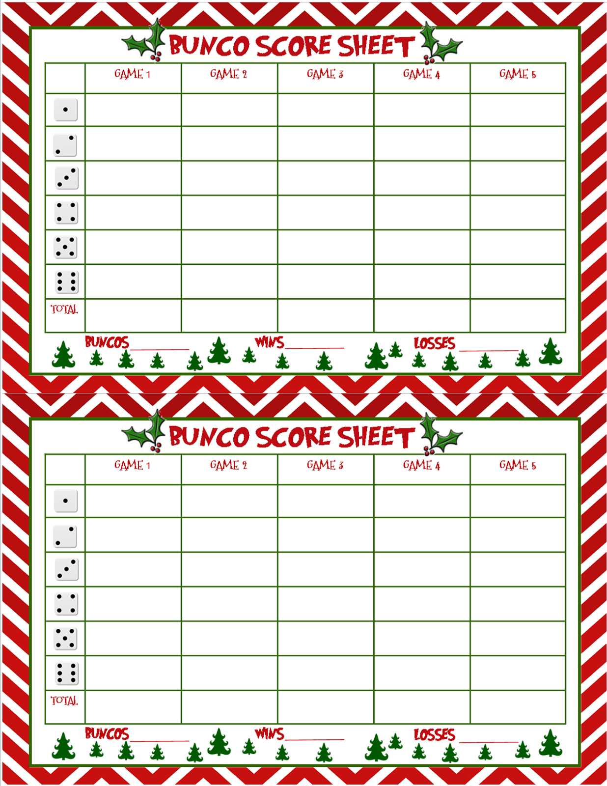 Christmas Bunco Score Sheets Free | Bunco | Bunco Score Sheets - Printable Bunco Score Cards Free