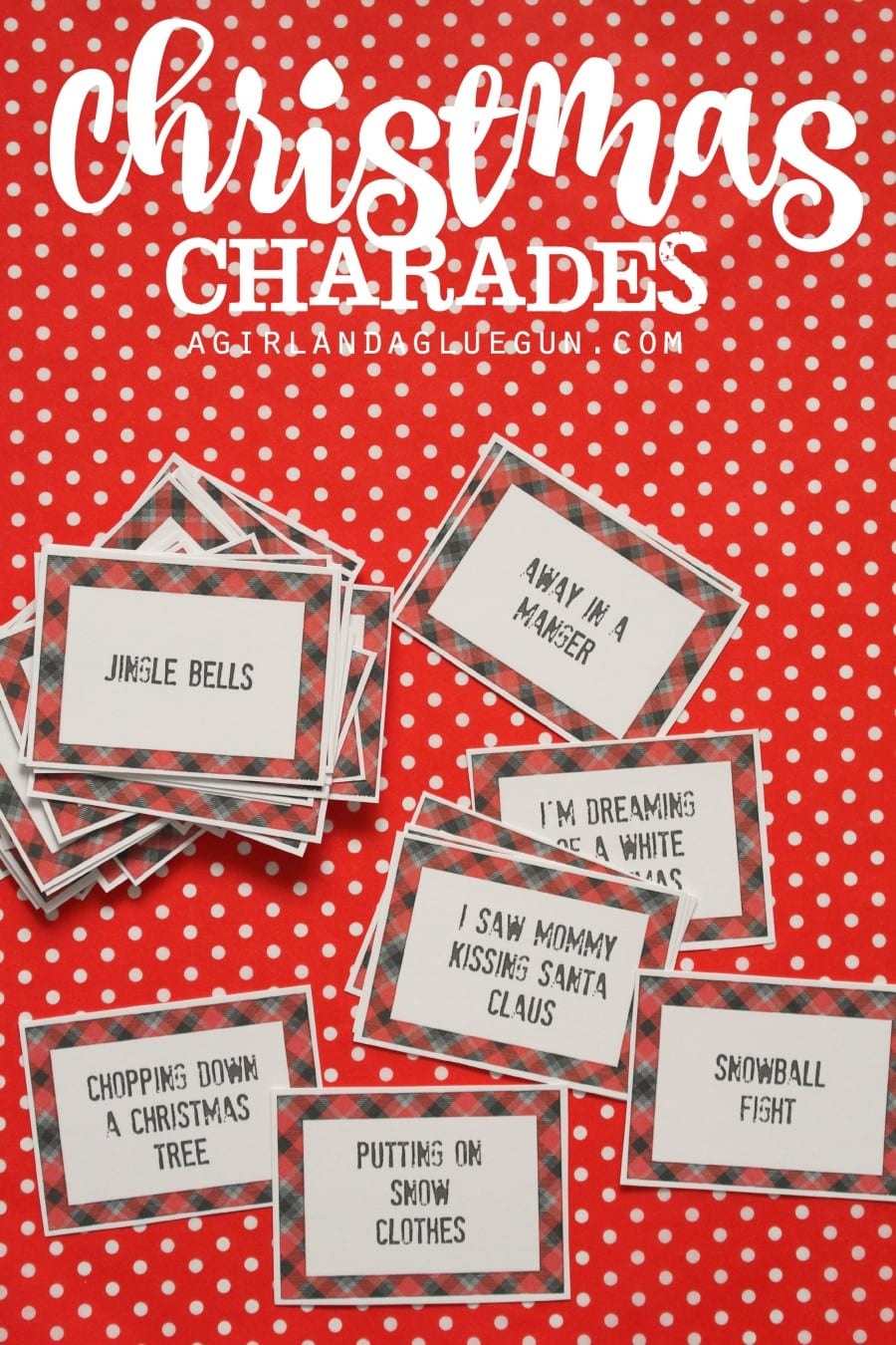 Christmas Charades Game And Free Printable Roundup! - A Girl And A - Free Printable Christmas Pictionary Words