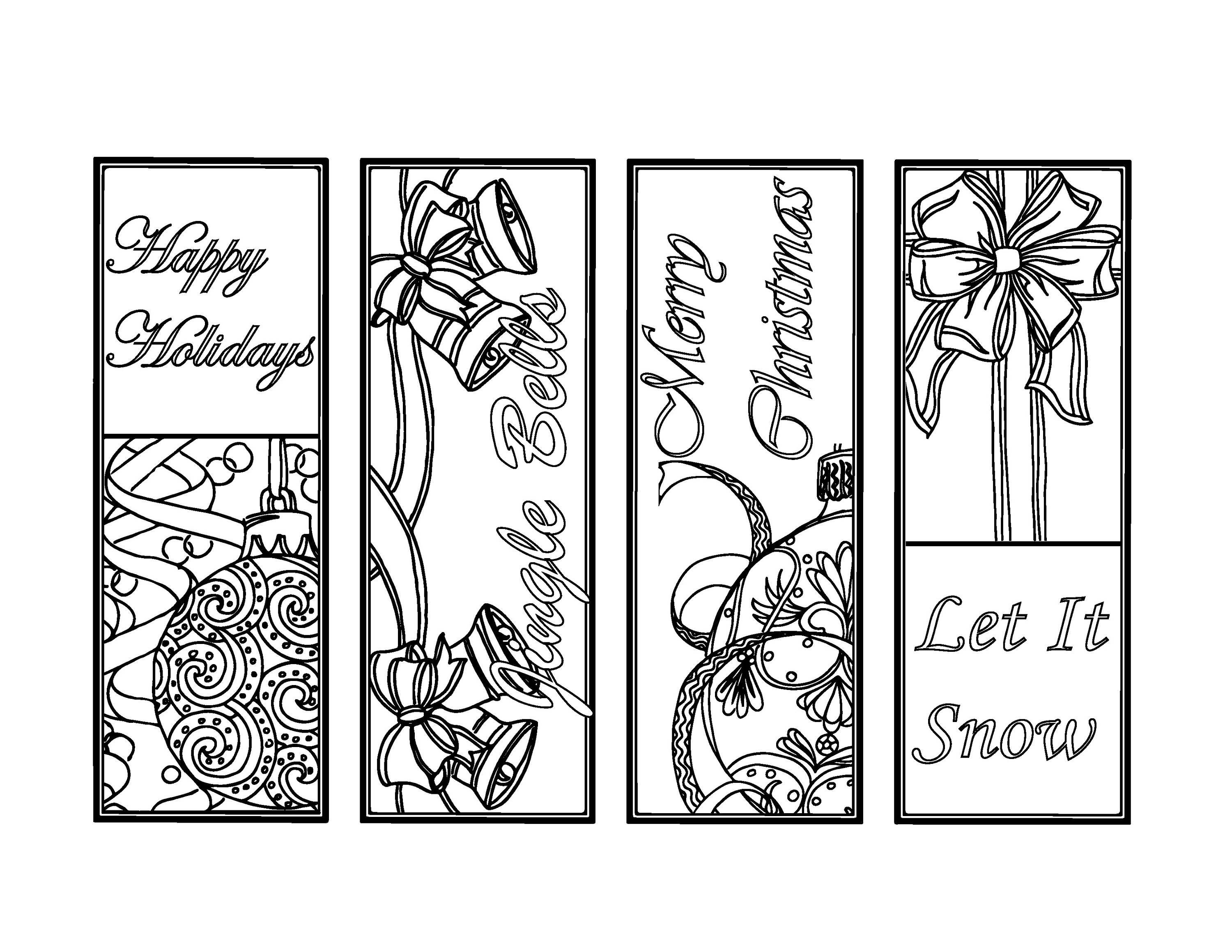 Christmas Coloring Pages Mistletoe Christmas Bookmarks To Color - Free Printable Christmas Bookmarks To Color