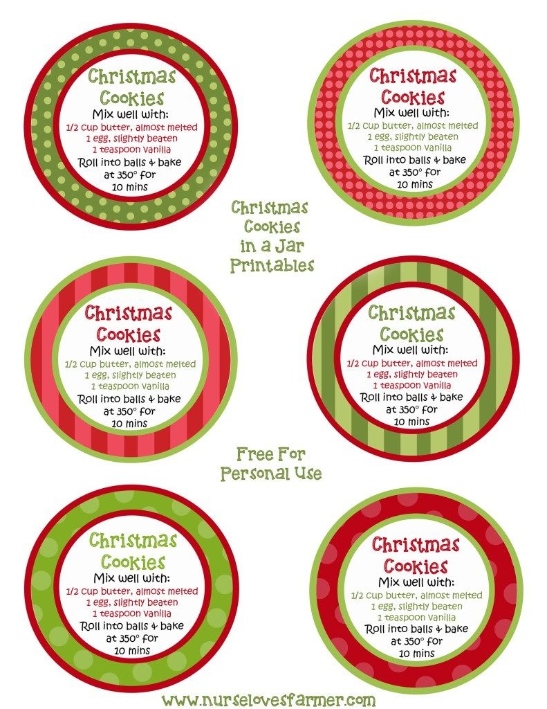 Christmas Cookies In A Jar | Recipe | Recipes | Christmas Cookie - Free Printable Mason Jar Labels Template
