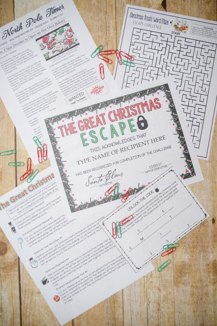 Free Printable Escape Room Game