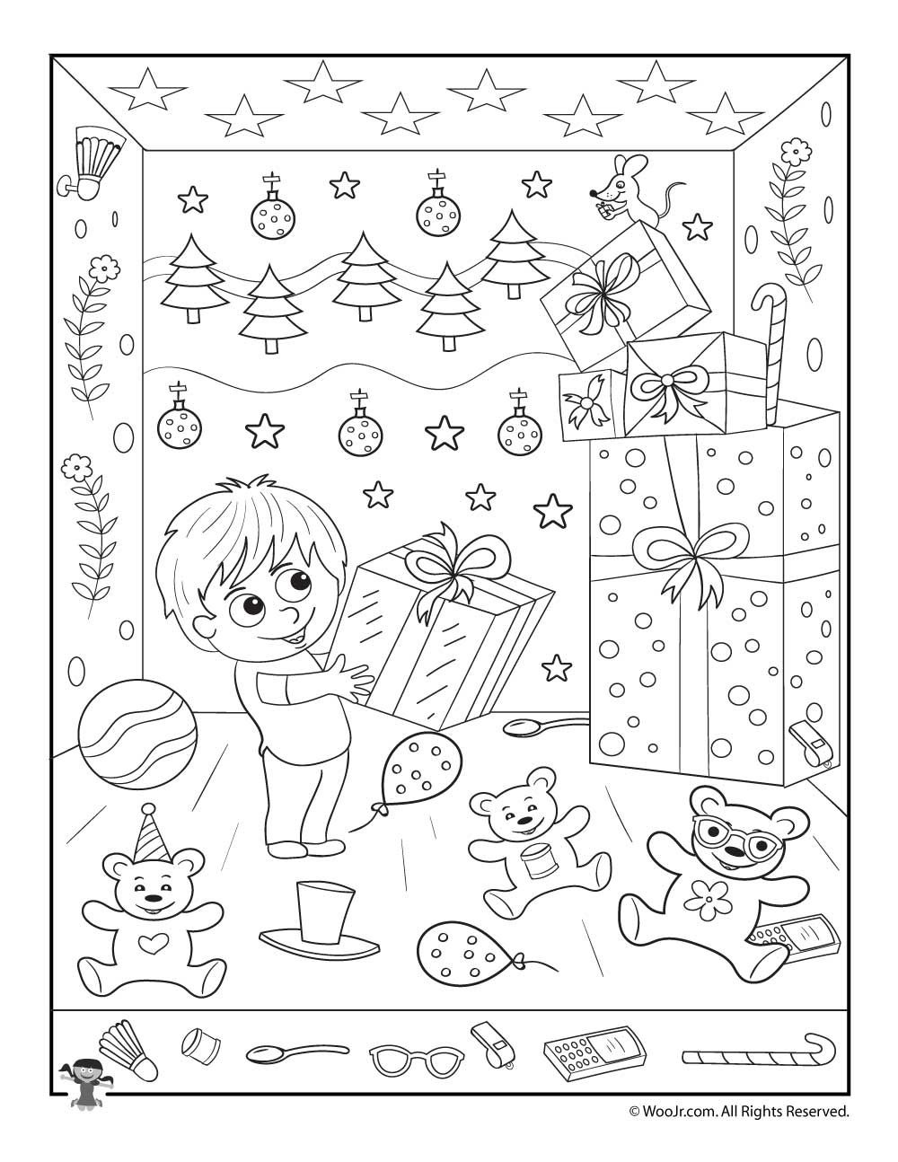 Christmas Gifts Hidden Picture Printable Activity | Merry Christmas - Free Printable Christmas Hidden Picture Games