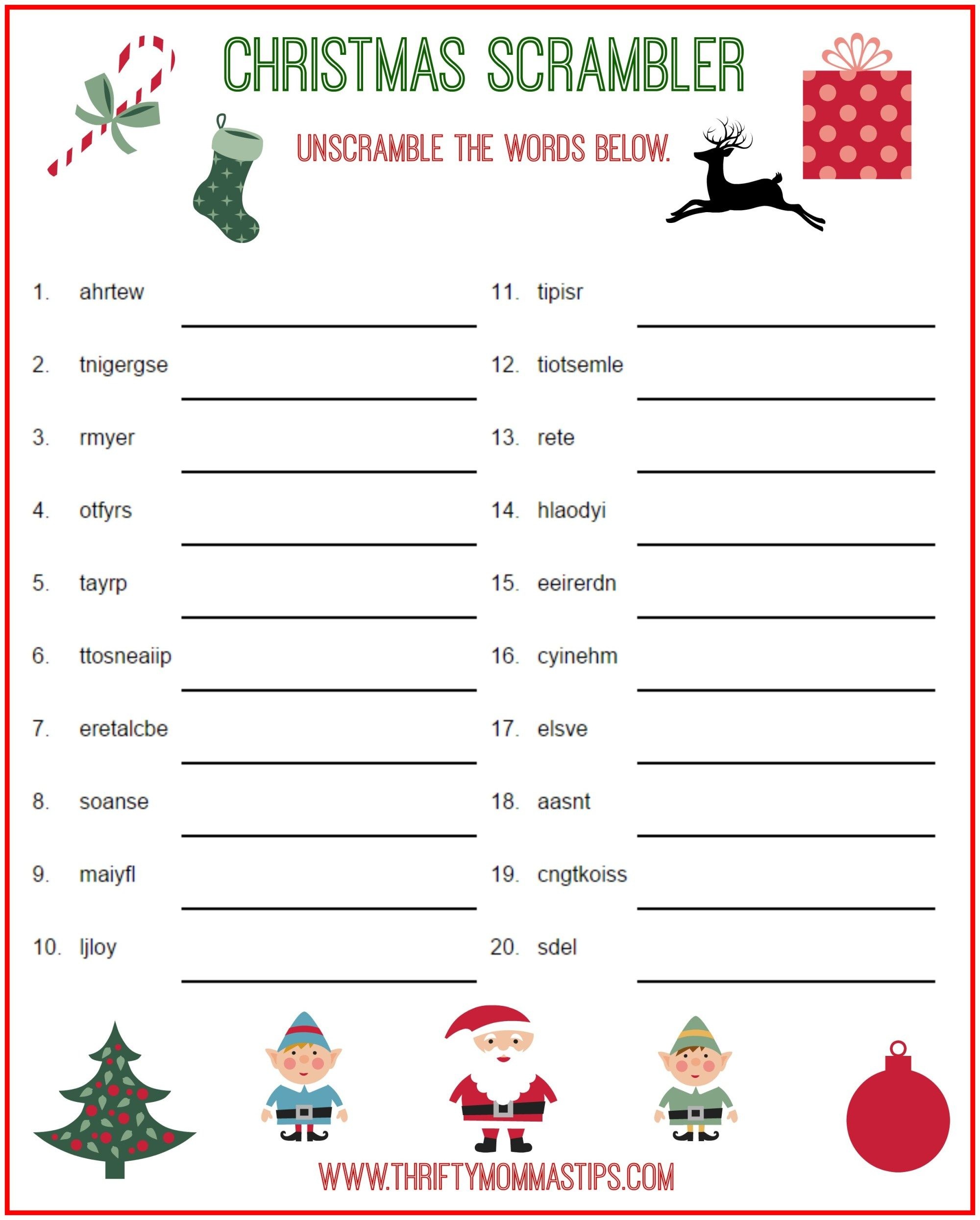 Christmas Scrambler Free Kids Puzzle Printables | Christmas Family - Free Printable Christmas Puzzles