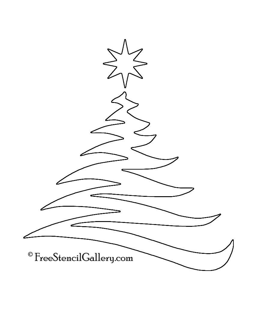 Christmas Tree Stencil 20 | Christmas | Christmas Tree Stencil - Free Printable Christmas Ornaments Stencils