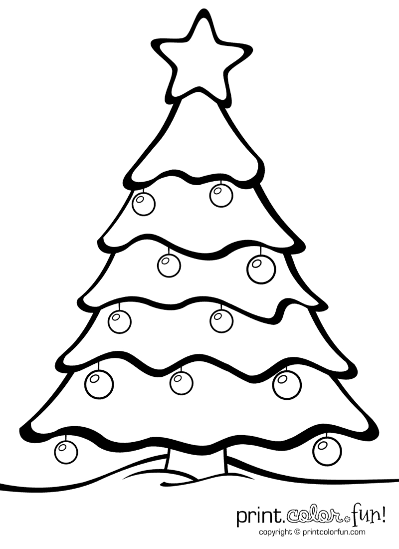 Christmas Tree With Ornaments | Print. Color. Fun! Free Printables - Free Printable Christmas Ornaments