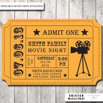 Cinema Ticket Invitation Template • Invitation Template Ideas   Free Printable Movie Ticket Birthday Party Invitations
