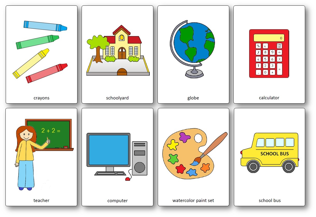 Classroom Objects Flashcards - Free Printable Flashcards - Speak And - Free Printable Flashcards For Toddlers