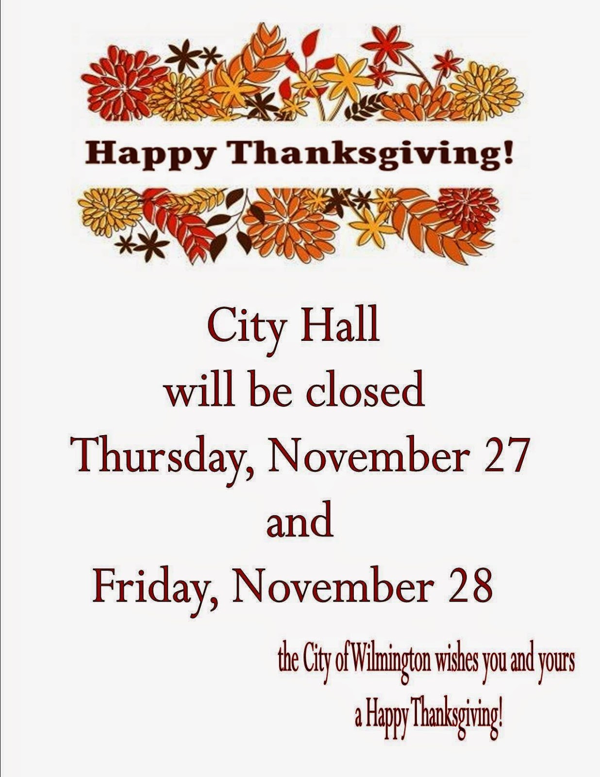Closed For The Holiday Sign Template - Tutlin.psstech.co - Free Printable Closed Thanksgiving Day Signs