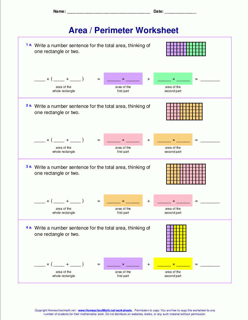 Color Coding Really Helps To See The Distributive Property In Action - Free Printable Distributive Property Worksheets
