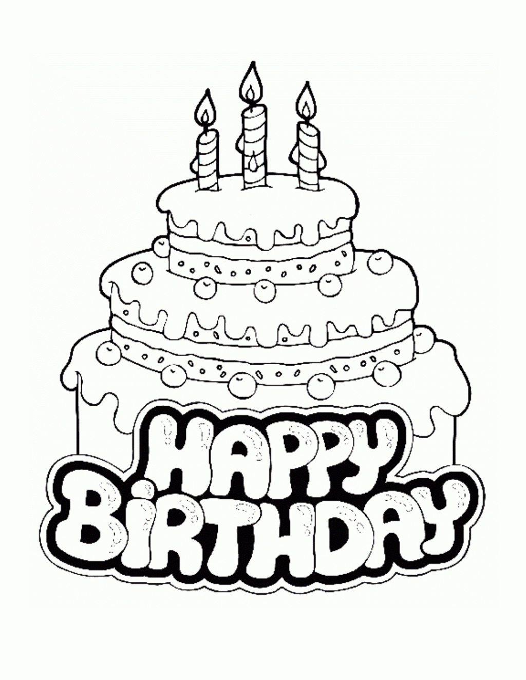 Coloring Book World ~ Birthday Cake Coloring Pages Free Large Images - Free Printable Birthday Cards To Color