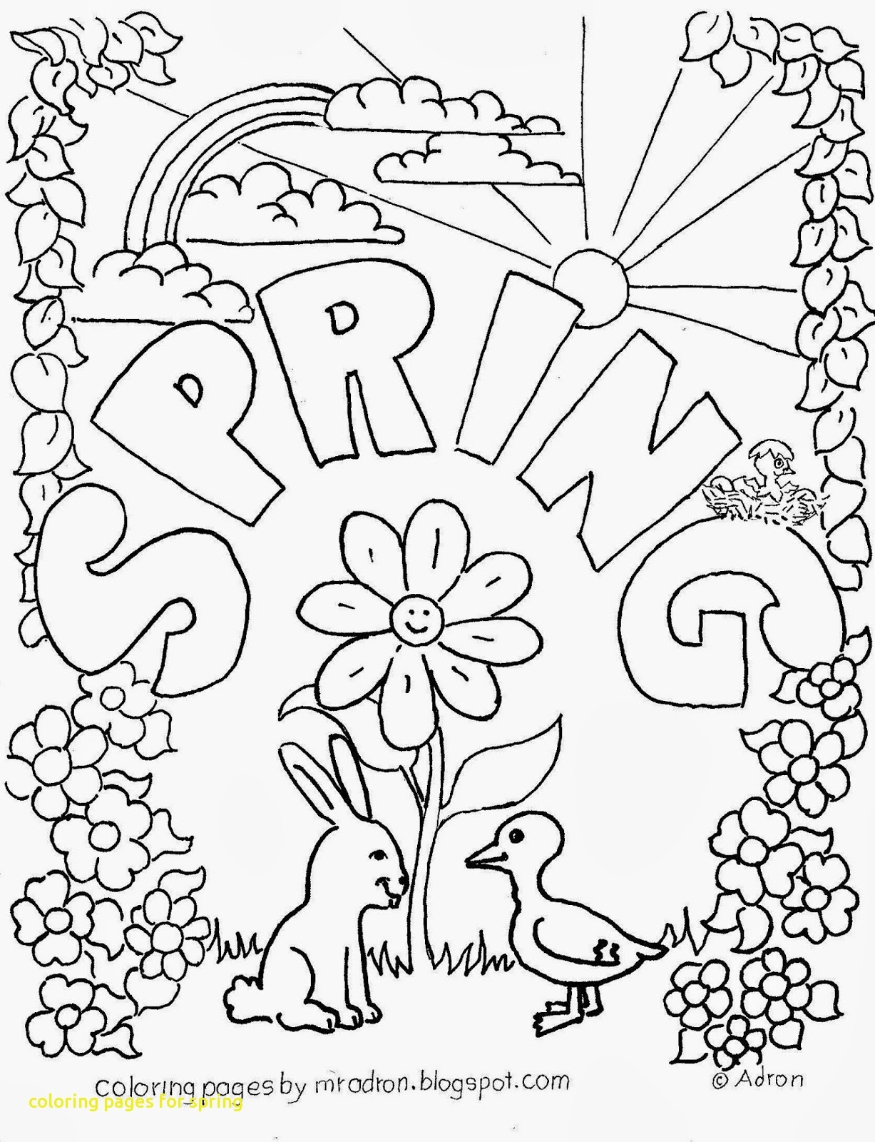Coloring Book World ~ Spring Coloring Sheets Free Printable Lovely - Free Printable Spring Pictures To Color