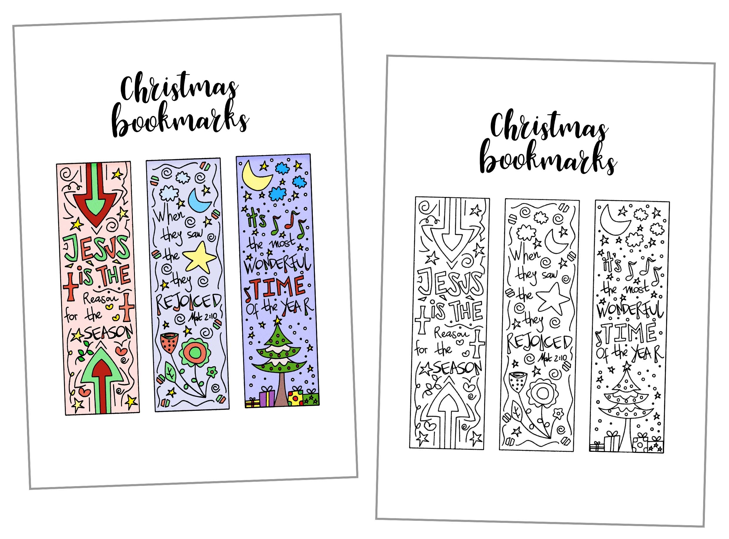 Coloring Christmas Bookmarks Free Printable - Free Printable Baby Bookmarks