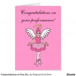 Congratulations On Your Dance Recital Angel Card | Customizable   Free Printable Dance Recital Cards