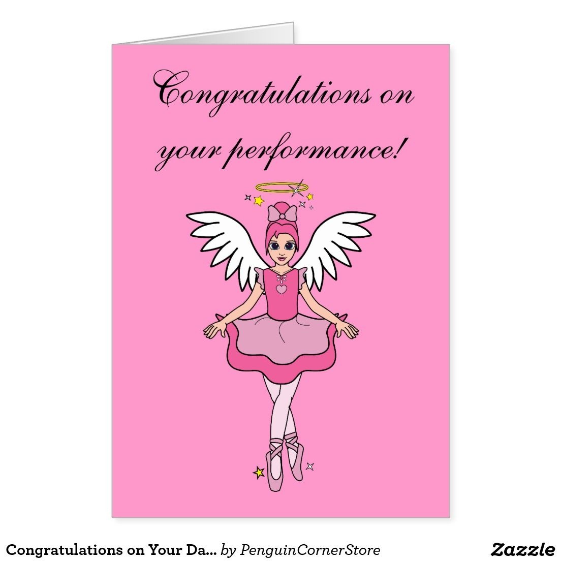 Congratulations On Your Dance Recital Angel Card | Customizable - Free Printable Dance Recital Cards