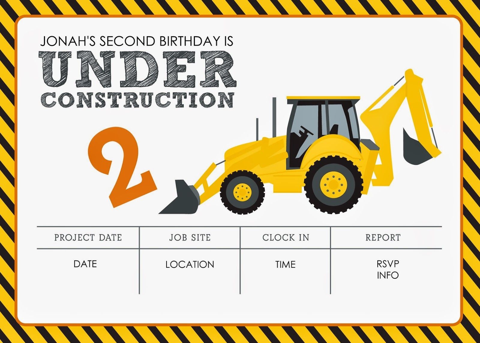 Construction Themed Birthday Party Free Printables | Jacqueline - Free Printable Construction Birthday Invitation Templates