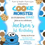 Cookie Monster First Birthday, One Year, Birthday Party, Invitation   Free Printable Cookie Monster Birthday Invitations