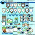 Cookie Monster Themed Birthday Party | Cookie Monster Display File   Free Printable Cookie Monster Birthday Invitations