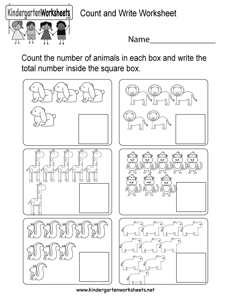 Count And Write Worksheet - Free Kindergarten Math Worksheet For Kids - Free Printable Counting Worksheets