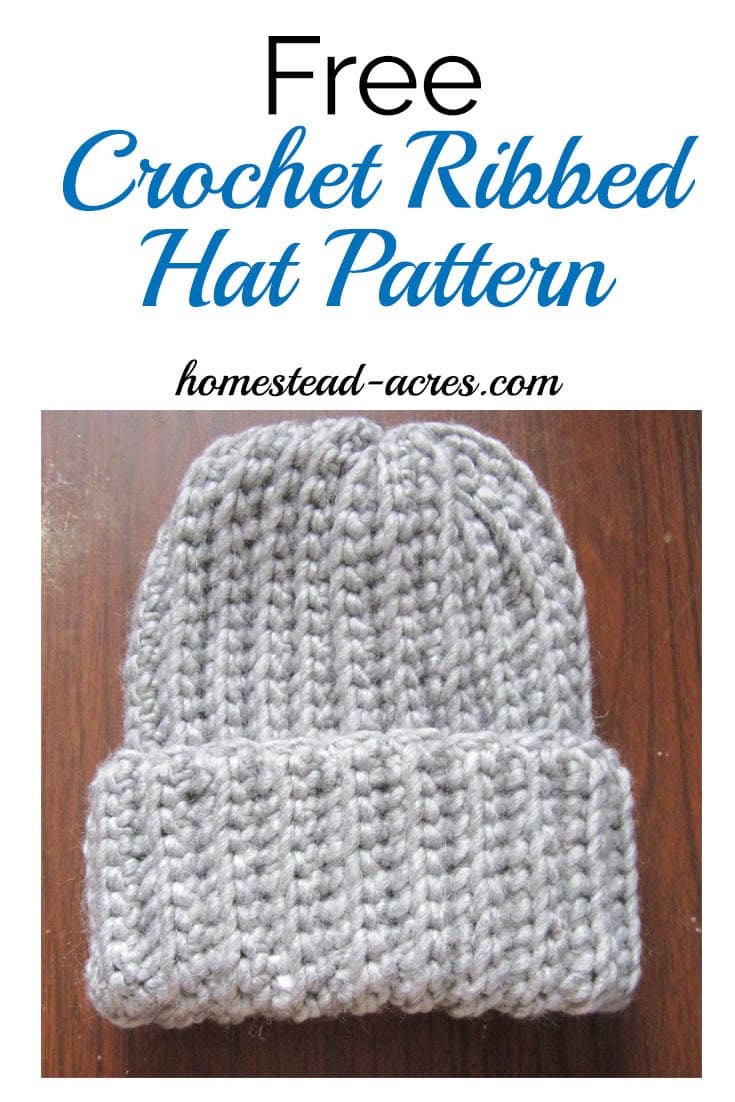 Crochet Ribbed Hat Pattern - Homestead Acres - Free Printable Pilgrim Hat Pattern