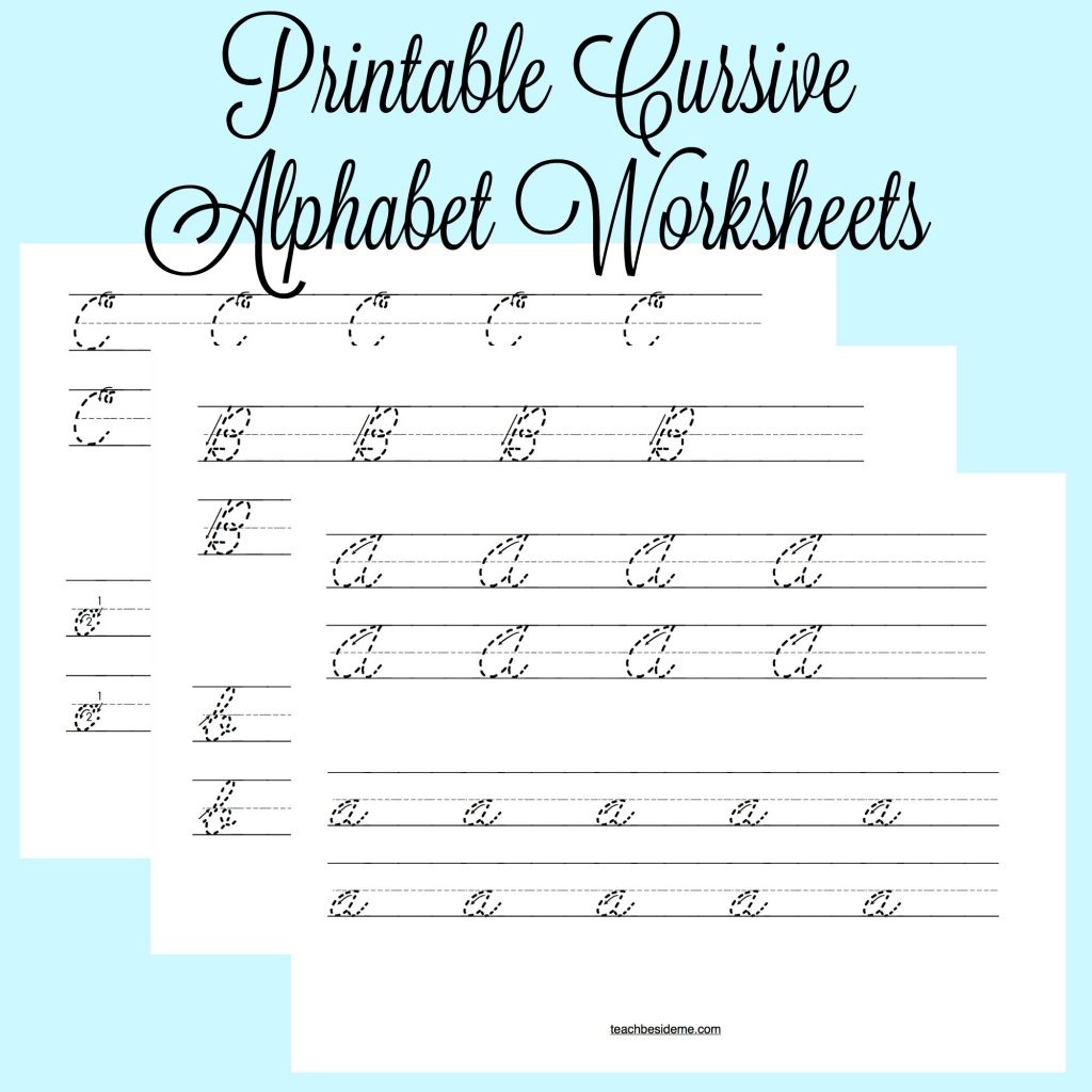 Cursive Alphabet Worksheets – Teach Beside Me - Free Printable Cursive Alphabet