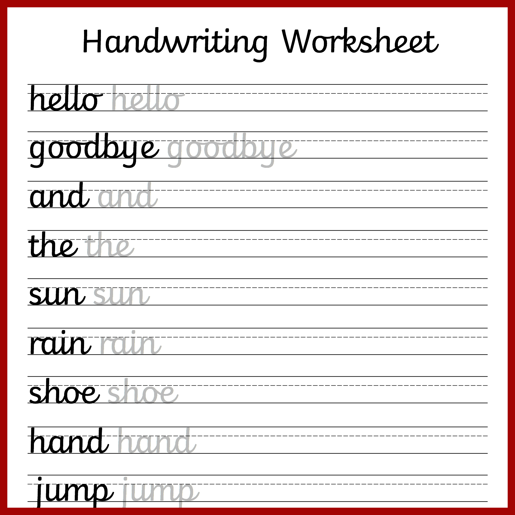 Cursive Handwriting Worksheets – Free Printable! ⋆ Mama Geek - Free Printable Handwriting Sheets For Kindergarten