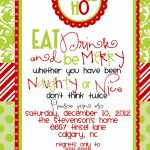 Custom Designed Christmas Party Invitations Eat Drink And Be Merry   Free Printable Personalized Christmas Invitations