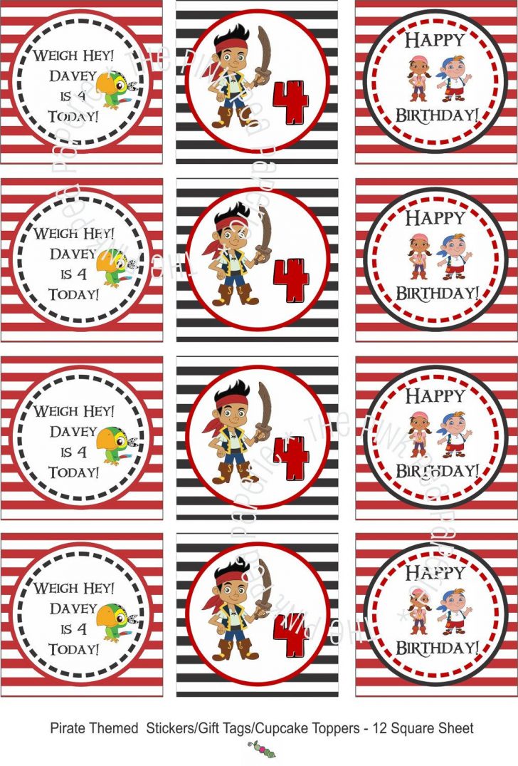 Free Printable Jake And The Neverland Pirates Cupcake Toppers