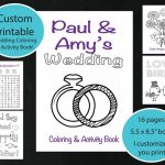 Custom Printable Wedding Coloring & Activity Book, Personalized In   Free Printable Personalized Children's Books