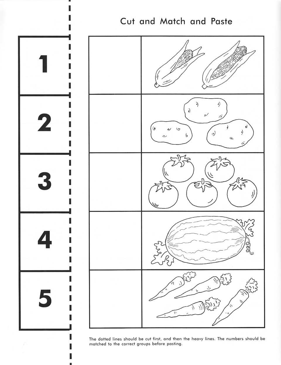 Cut, Count, Match And Paste / Free Printable | Pre-K Math - Free Printable Math Workbooks