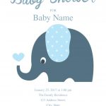 Cute Elephant Baby Shower Invitation Template | Free Invitation   Baby Invitations Printable Free