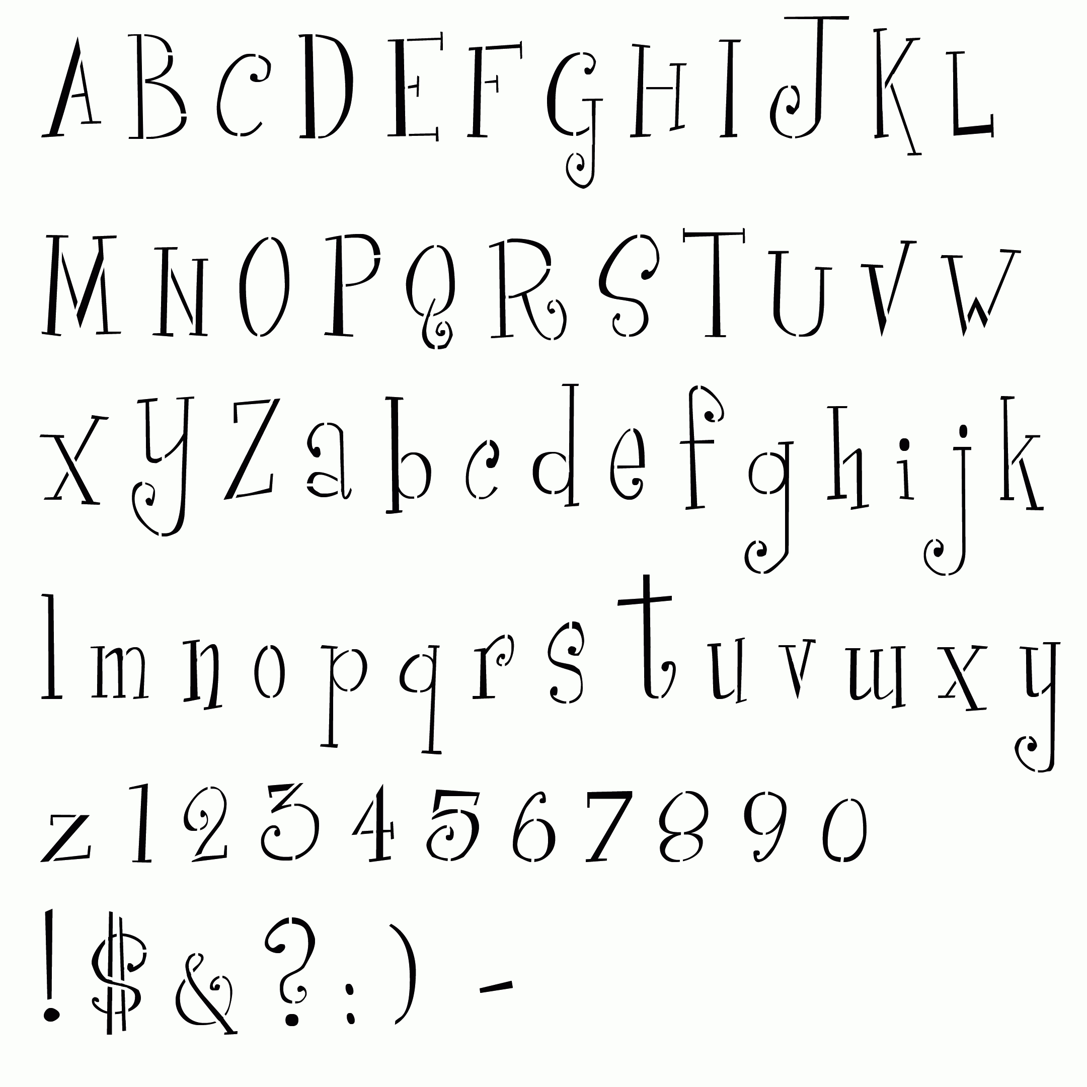 Cute Letter Stencils | Letter Stencil Templates Free Printable - Free Printable Alphabet Stencils Templates