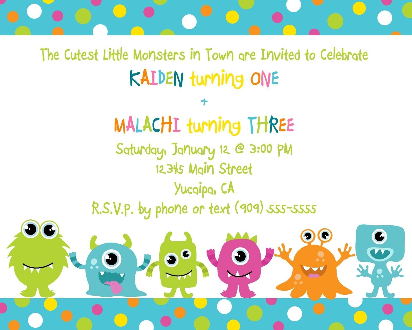 Cute Little Monster Birthday Invitation Printable | Free - Free Printable Monsters Inc Birthday Invitations