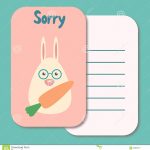 Cute Sorry Card Stock Illustration. Illustration Of Parchment   58894917   Free Printable Apology Cards