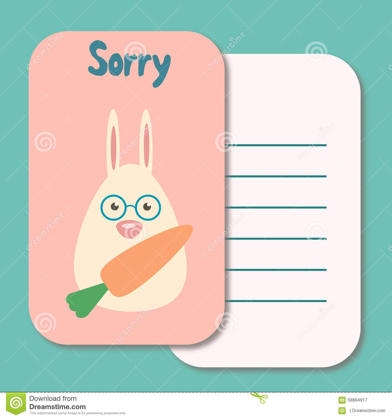 Cute Sorry Card Stock Illustration. Illustration Of Parchment - 58894917 - Free Printable Apology Cards