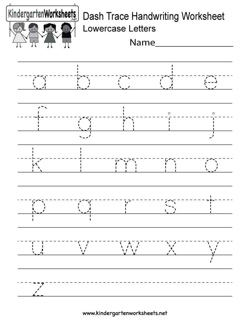 Dash Trace Handwriting Worksheet - Free Kindergarten English - Blank Handwriting Worksheets Printable Free