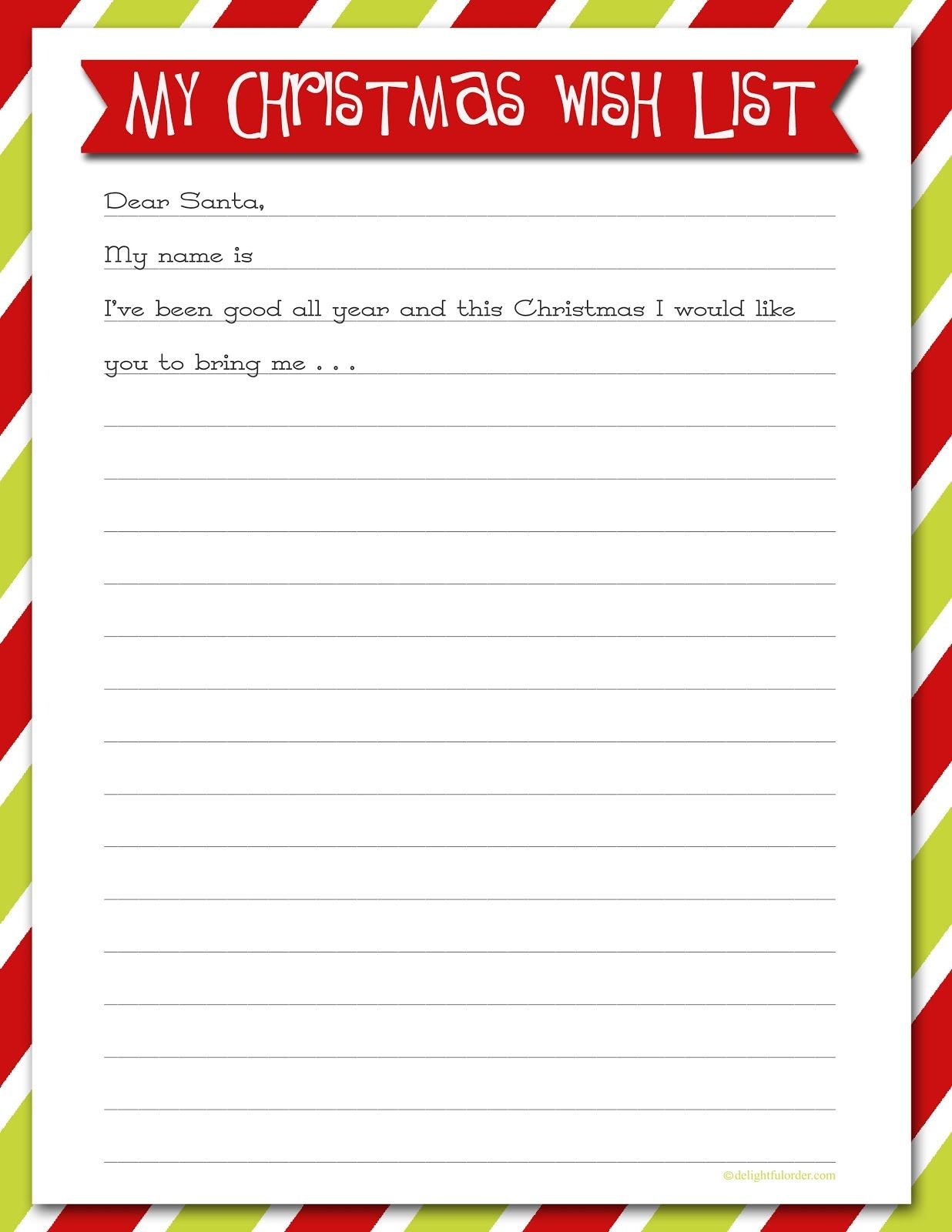 Delightful Order: Christmas Wish List - Free Printable | Delightful - Free Printable Christmas List Maker