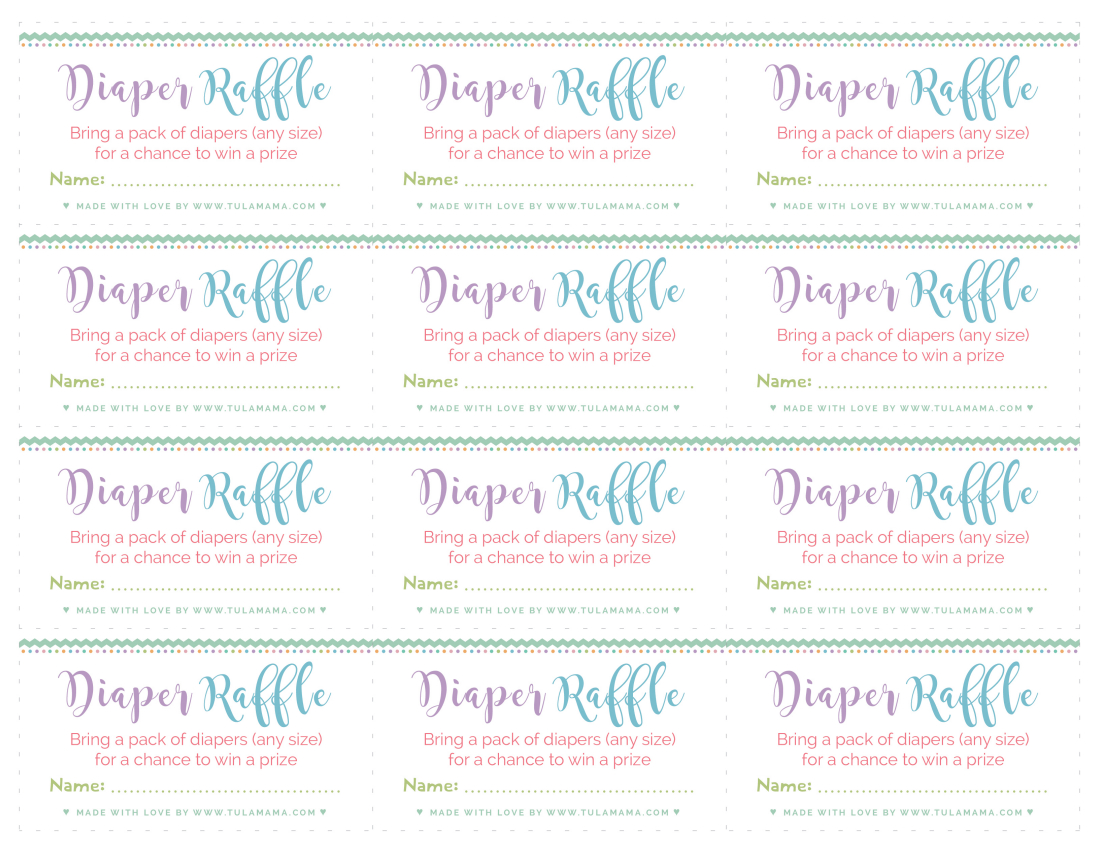 Diaper Raffle Tickets: The Highly Effective Strategy To Getting More - Diaper Raffle Free Printable
