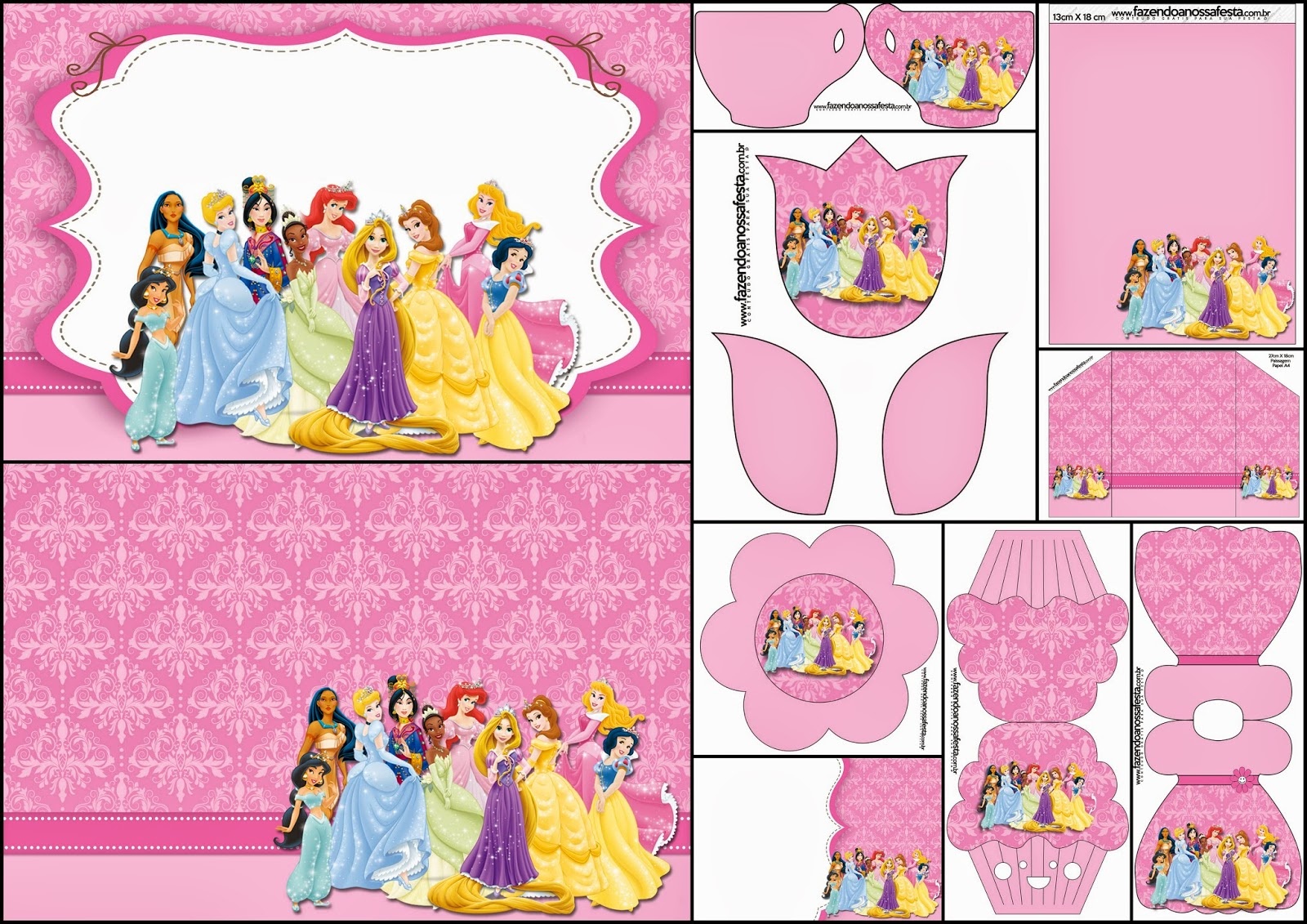 Disney Princess Party: Free Printable Party Invitations. - Oh My - Disney Princess Birthday Invitations Free Printable