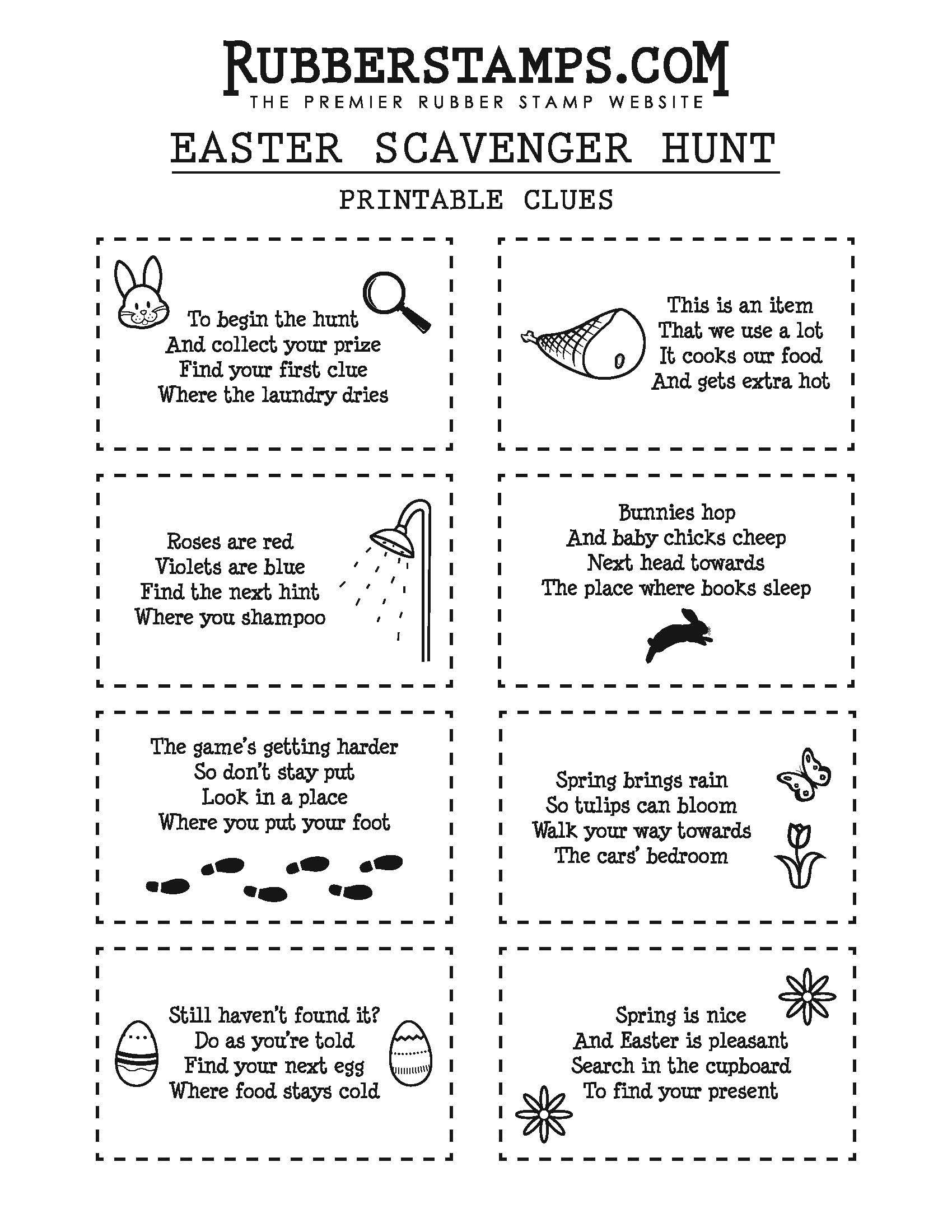Diy Easter Scavenger Hunt Clues + Free Printable | Easter | Easter - Free Printable Scavenger Hunt For Kids