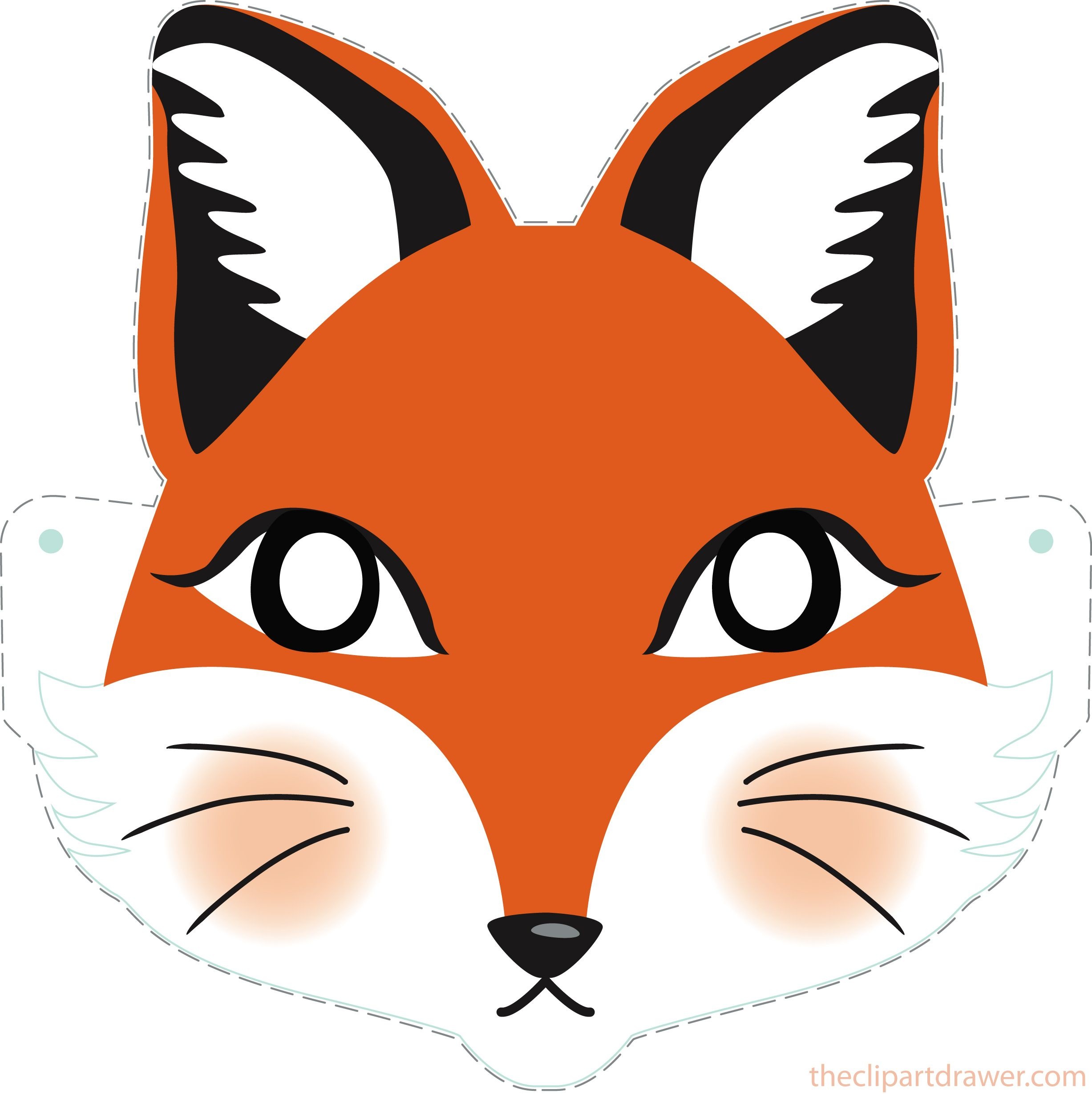 Diy Fox Printable Mask For Kids - Clipart Drawer | Diy | Printable - Free Printable Fox Mask Template